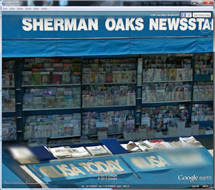 Screenshot showing newsstand in Google Earth Street View